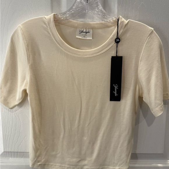 Young LA Cream Ribbed Women's Top - Picture 3 of 8